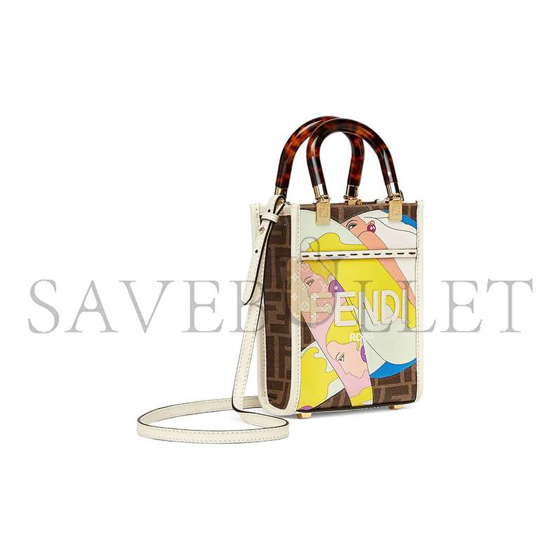 F**di mini sunshine shopper tote crossbody bag 8bs051ajh9f1hdv (18*13*6.5cm)